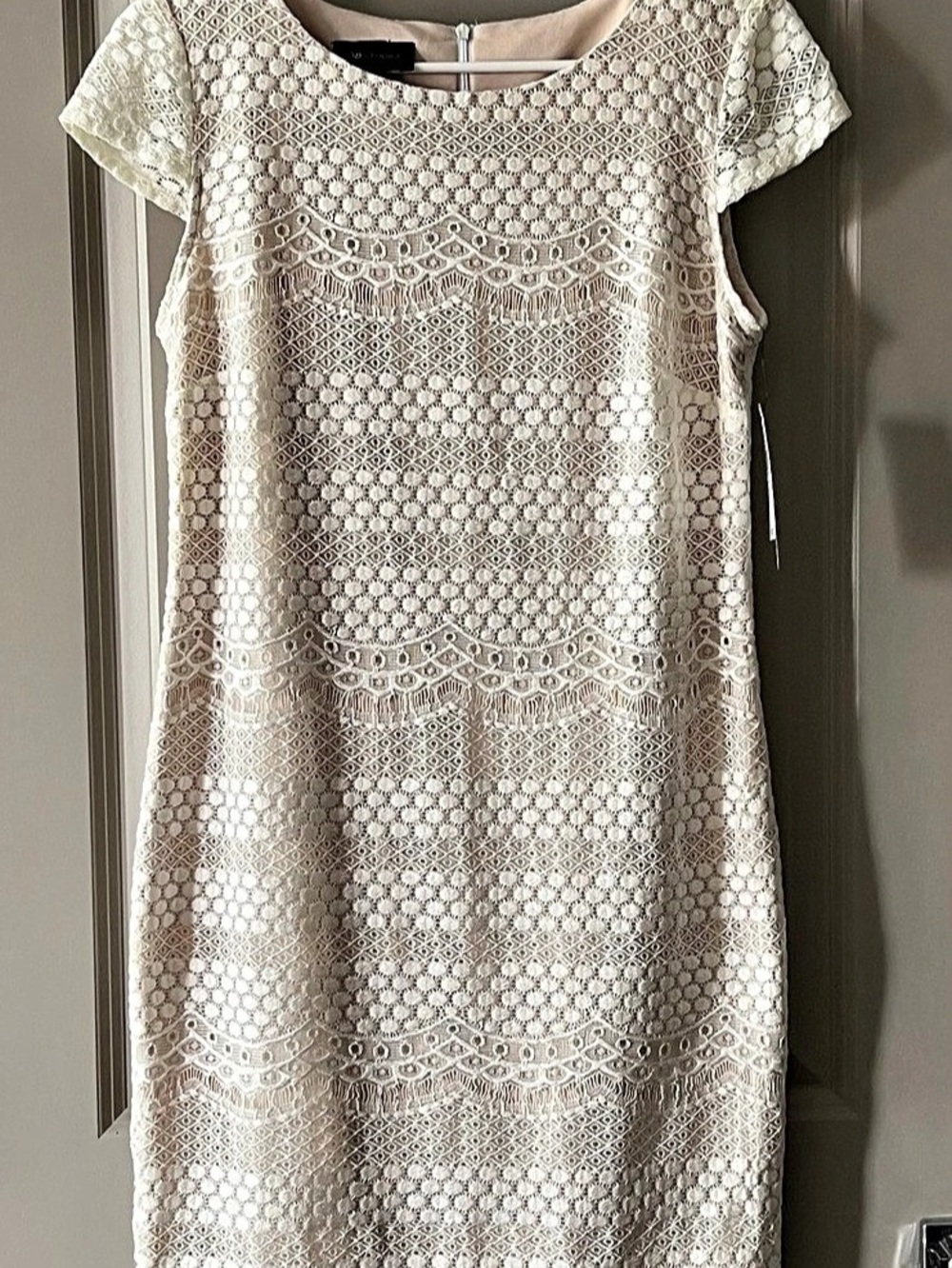 Lace Mini Dress in White Size 4 NWT
